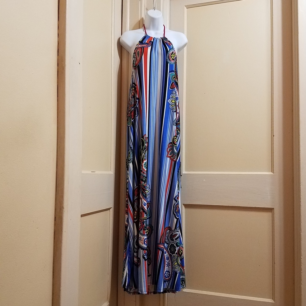 Love Nation Hippy Retro Maxi Halter Halter Dress